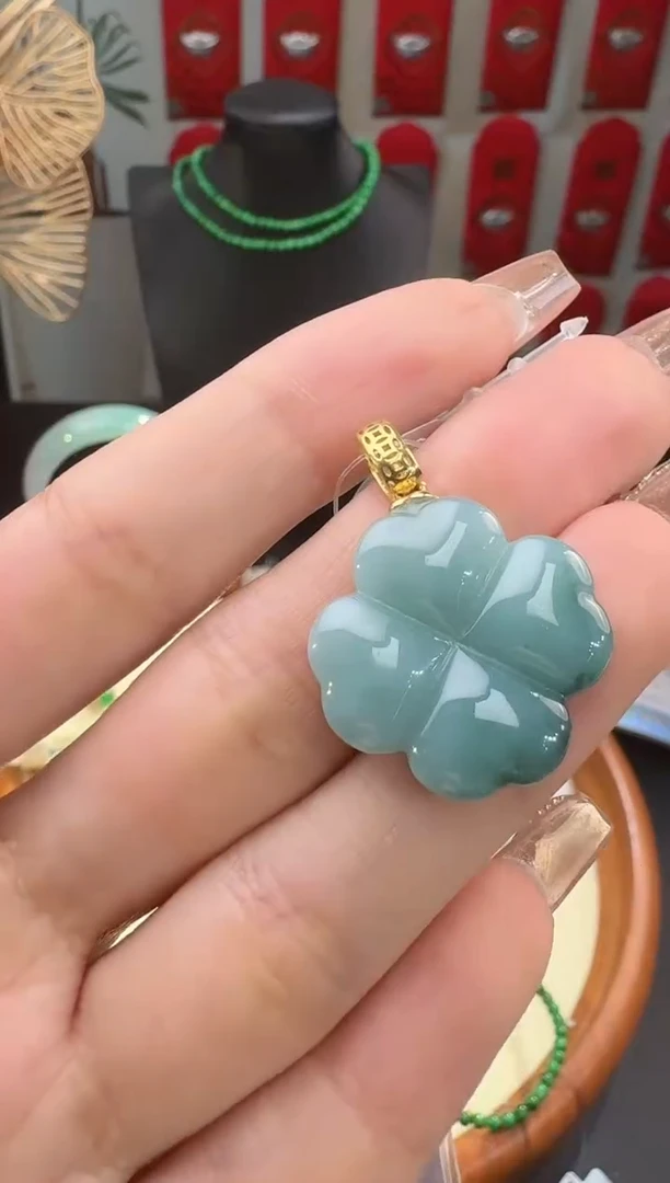 【闪购商品】翡翠颈饰18K金镶嵌挂件