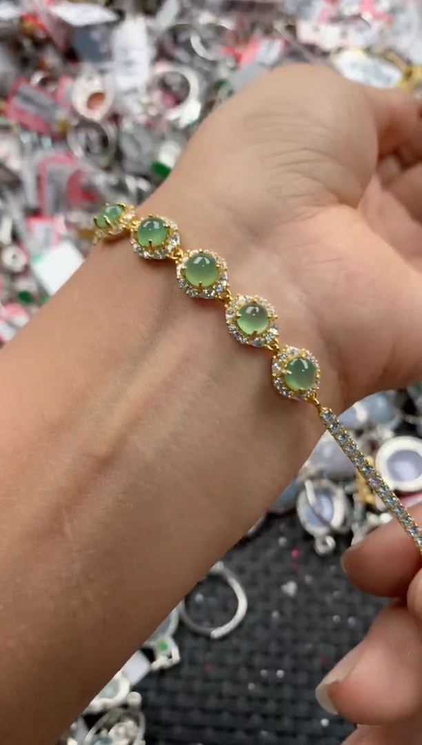 银S925镶嵌戒指翡翠888    1