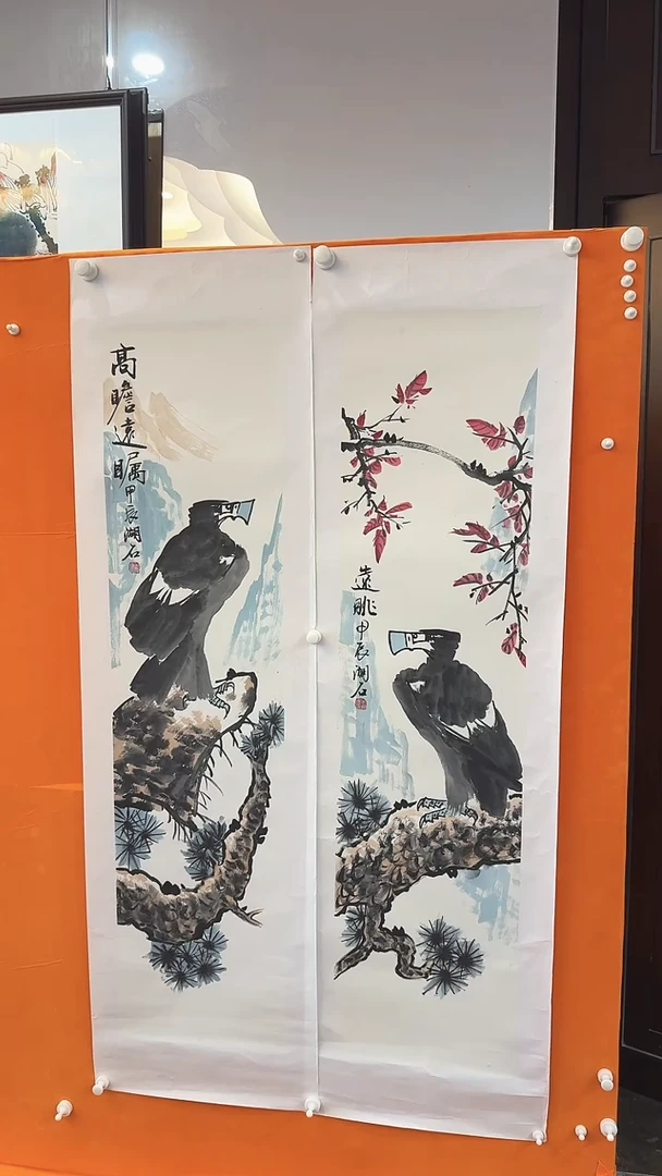 【闪购商品】国画胡石老鹰绘画作品不同画面