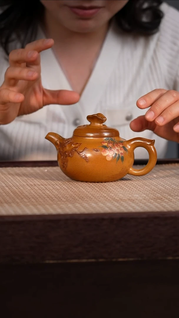 茶壶紫砂橘黄砂柴烧 240cc