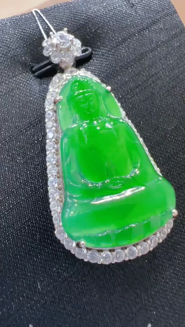 【闪购商品】翡翠吊坠(不含链)银S925镶嵌