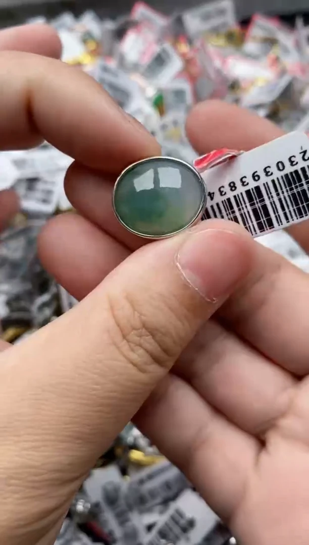 【闪购商品】翡翠戒指银S925镶嵌66666---6
