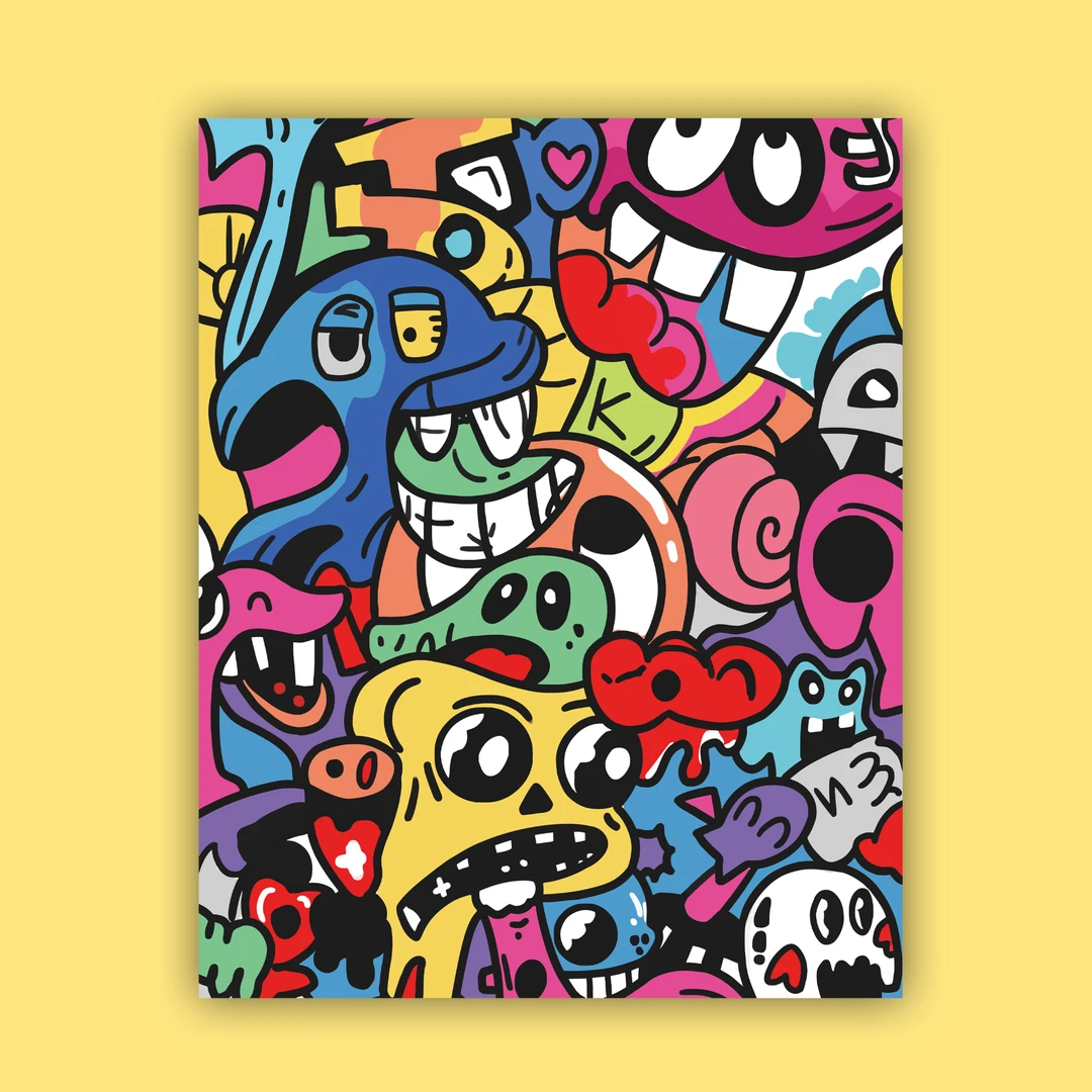 40X50带内框手绘DIY数字油画填色涂鸦装饰画摆件画实木挂画艺术画