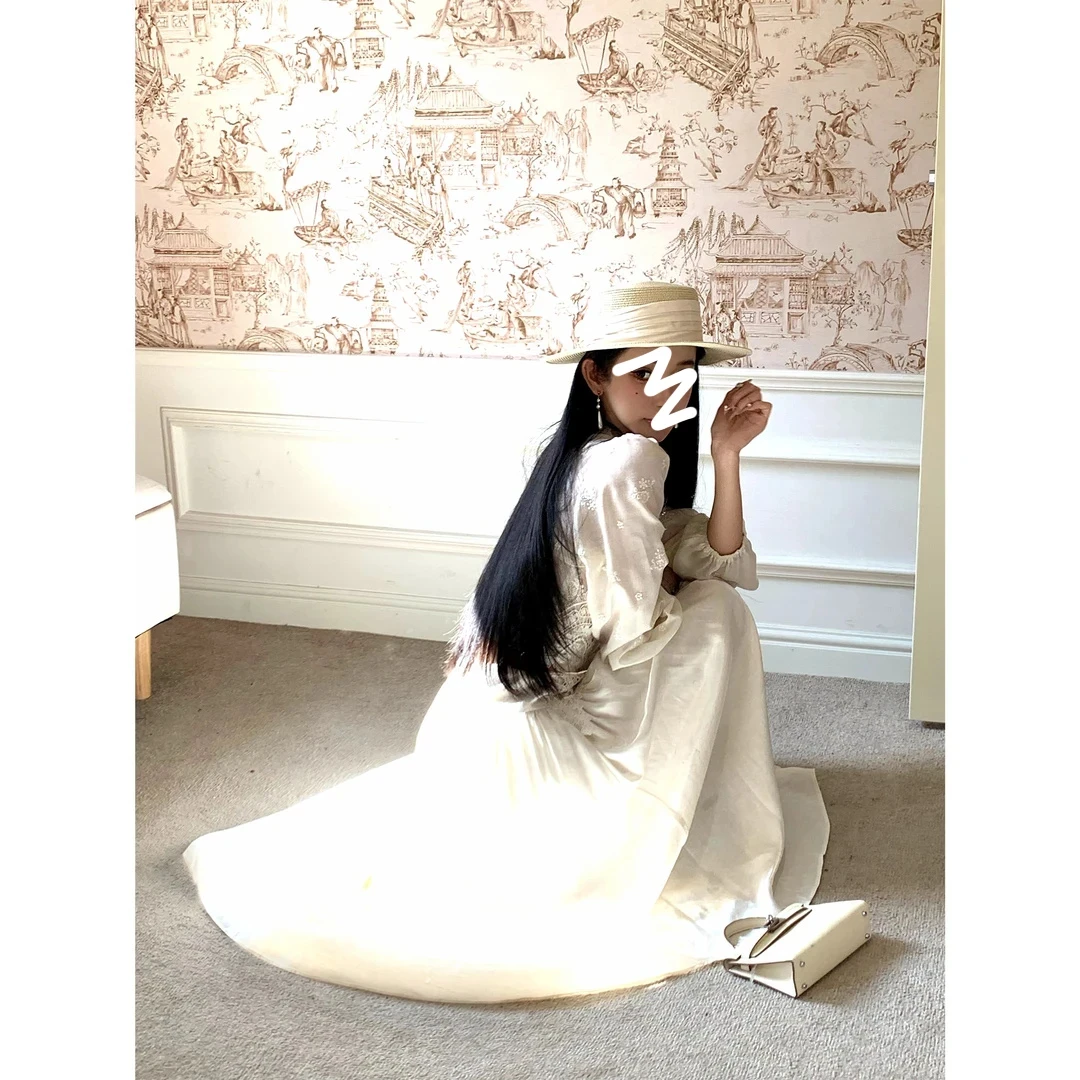 法式长袖蕾丝雪纺衫上衣/优雅拼接半身长裙套装