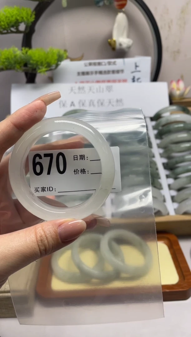 石英质玉（天山翠）手镯未镶嵌670