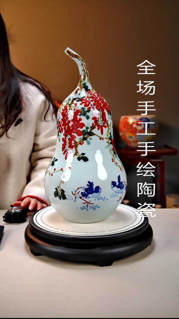 摆件陶景德镇手绘陶瓷23