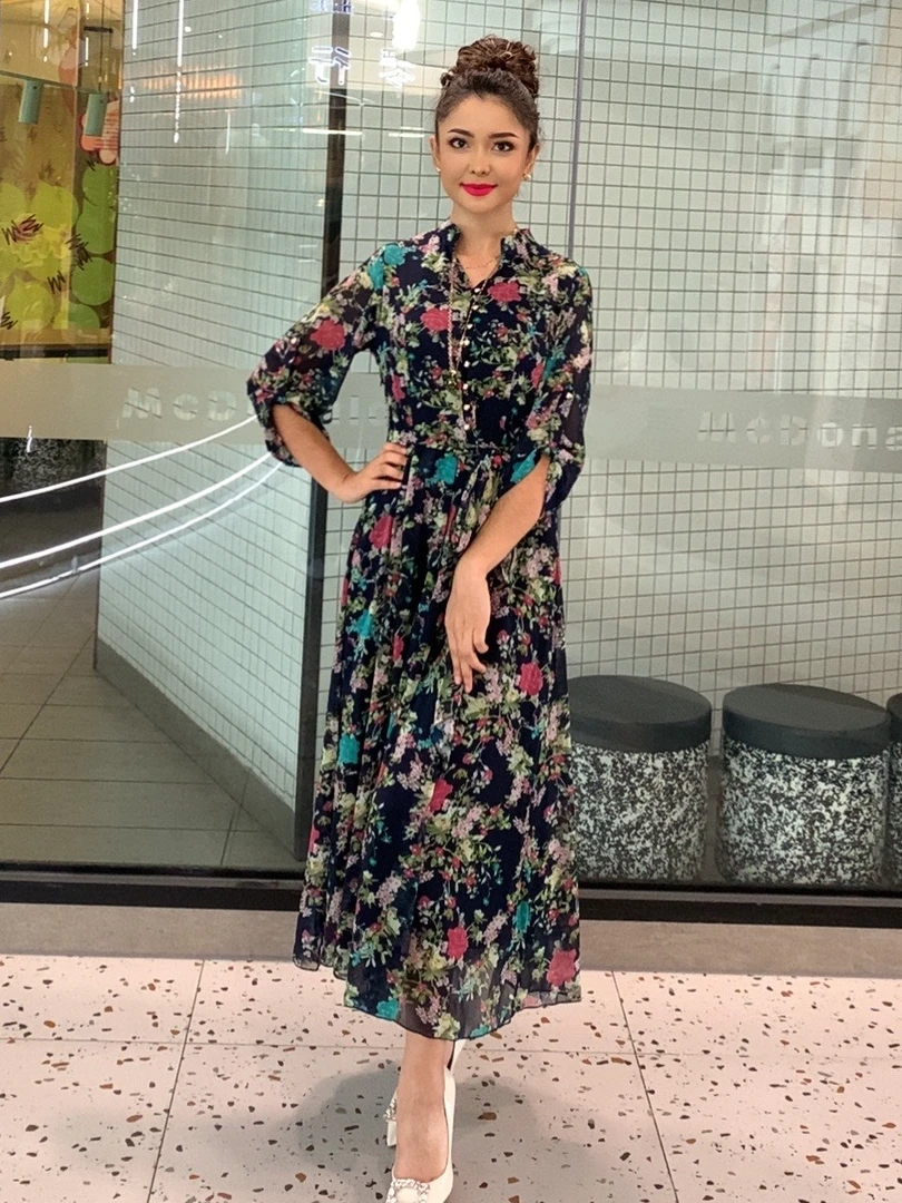 (花裙子）2024年新款舒适夏季透气气质时尚连衣裙