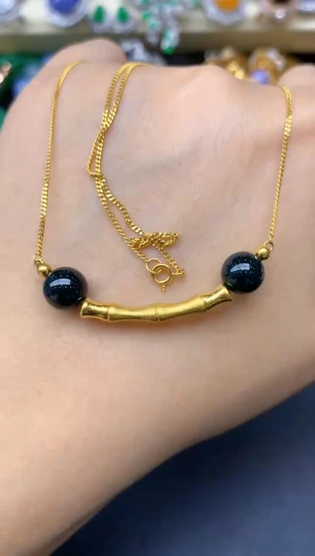 颈饰18K金镶嵌翡翠237-翡翠雪姐天天见