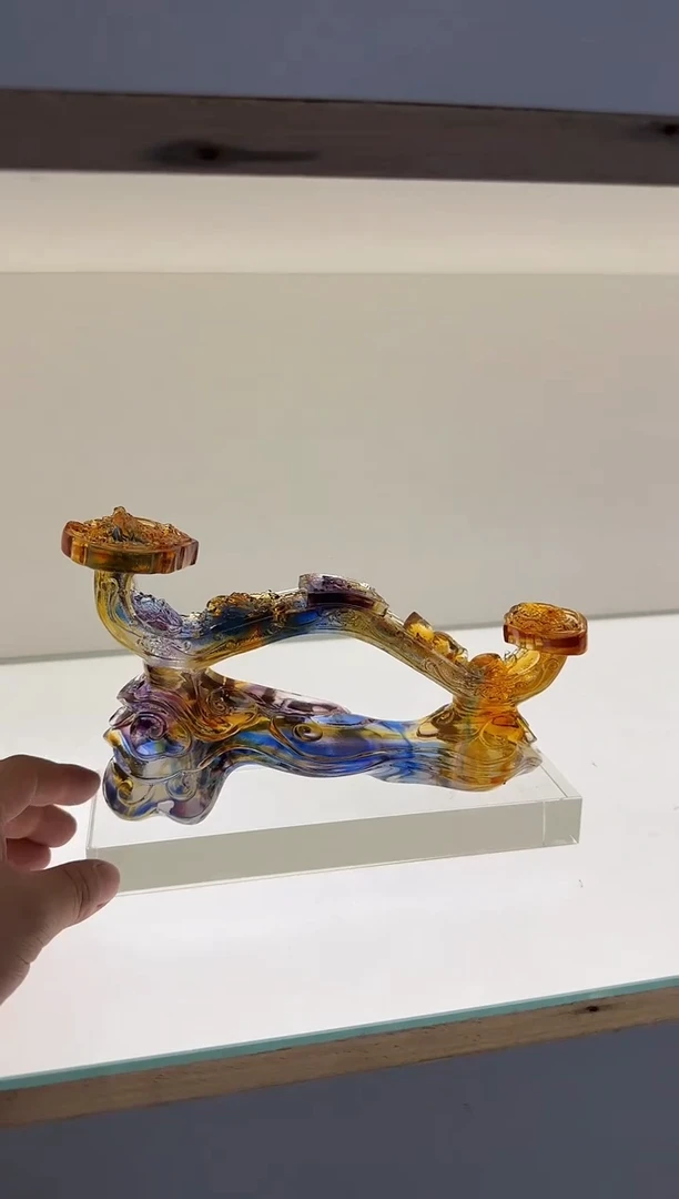 手工艺品琉璃龙凤呈祥吉祥如意