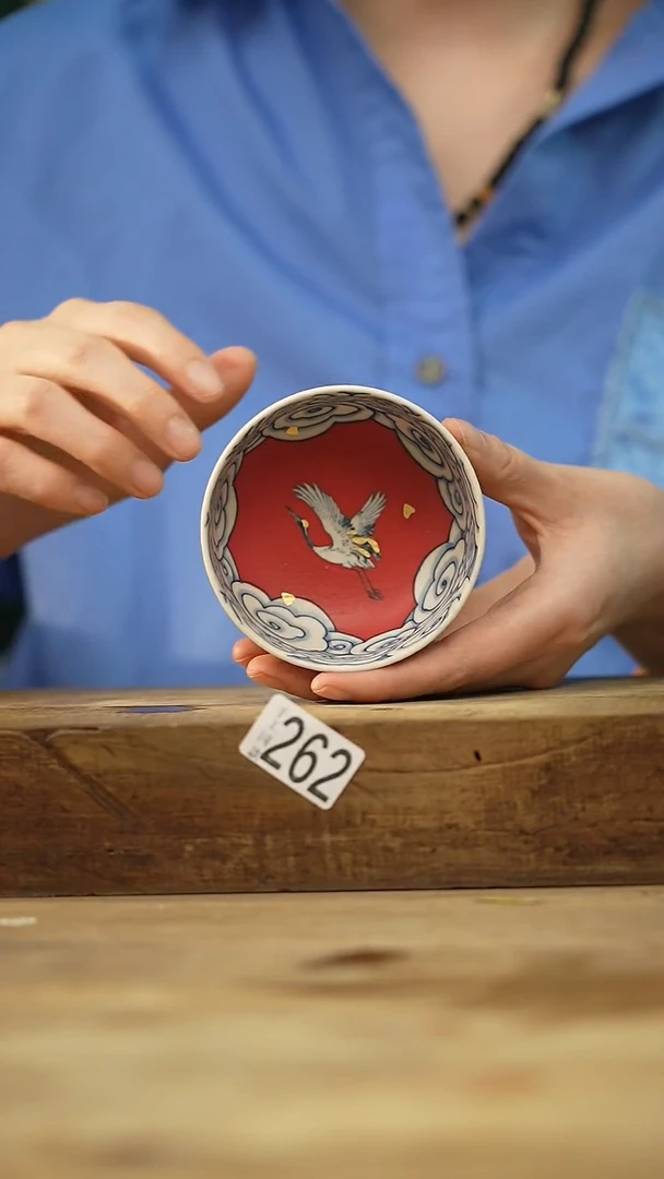 瓷片新品设计师手作款  手绘青花 虎城