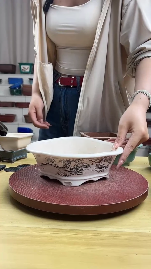 紫砂花盆浅草紫砂花盆微瑕