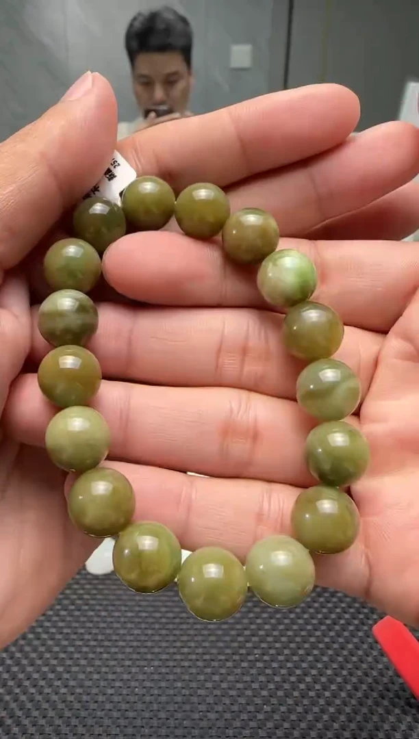 未镶嵌手串和田玉黑羊洞碧玉手串卡12