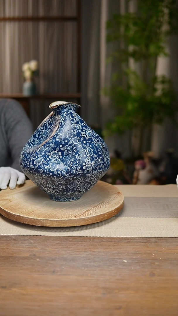 【闪购商品】陶瓷  花器青花瓷芙蓉花大肚