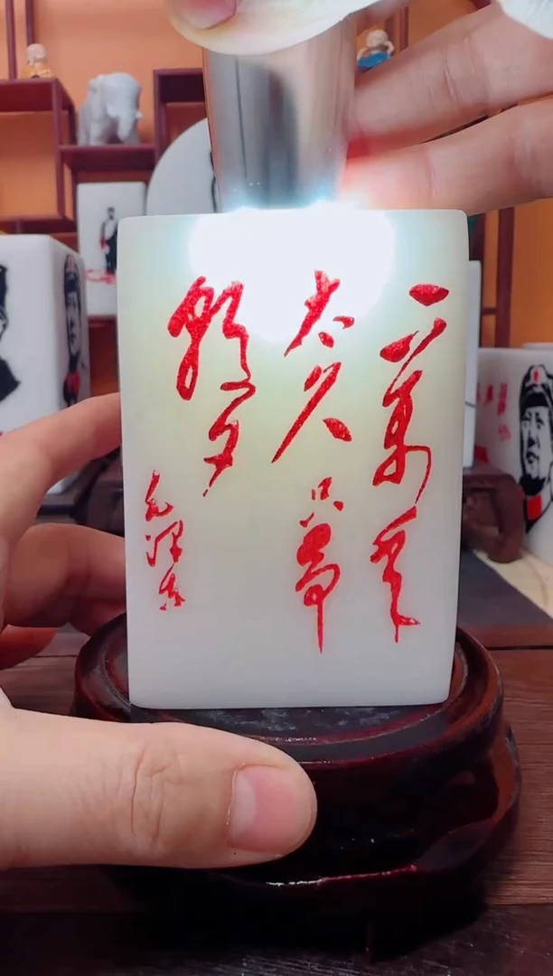 石材6×6×9汉白玉摆件带底座