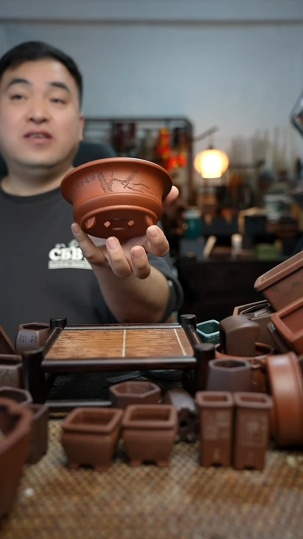 紫砂花盆小*長木軒精品紫砂