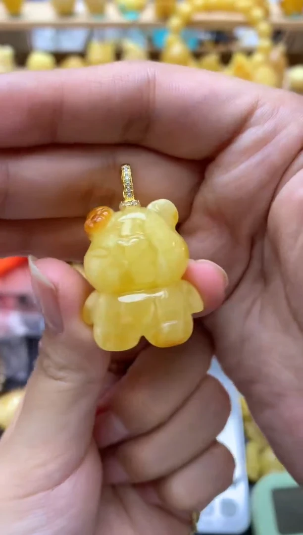 琥珀银S925镶嵌珠宝奇石101琥珀蜜蜡微瑕