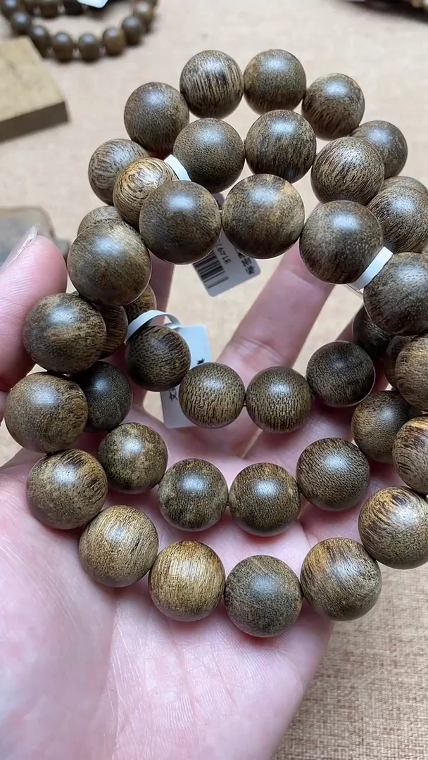 沉香手串 文莱黑棋1.5圆珠单圈多样性发其一