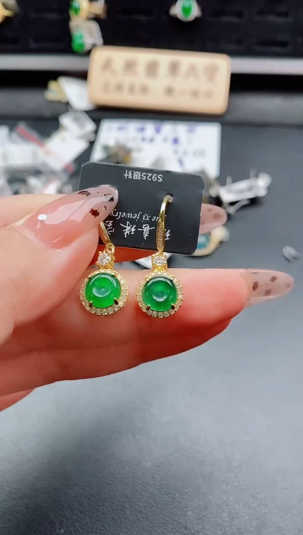 银S925镶嵌戒指翡翠1