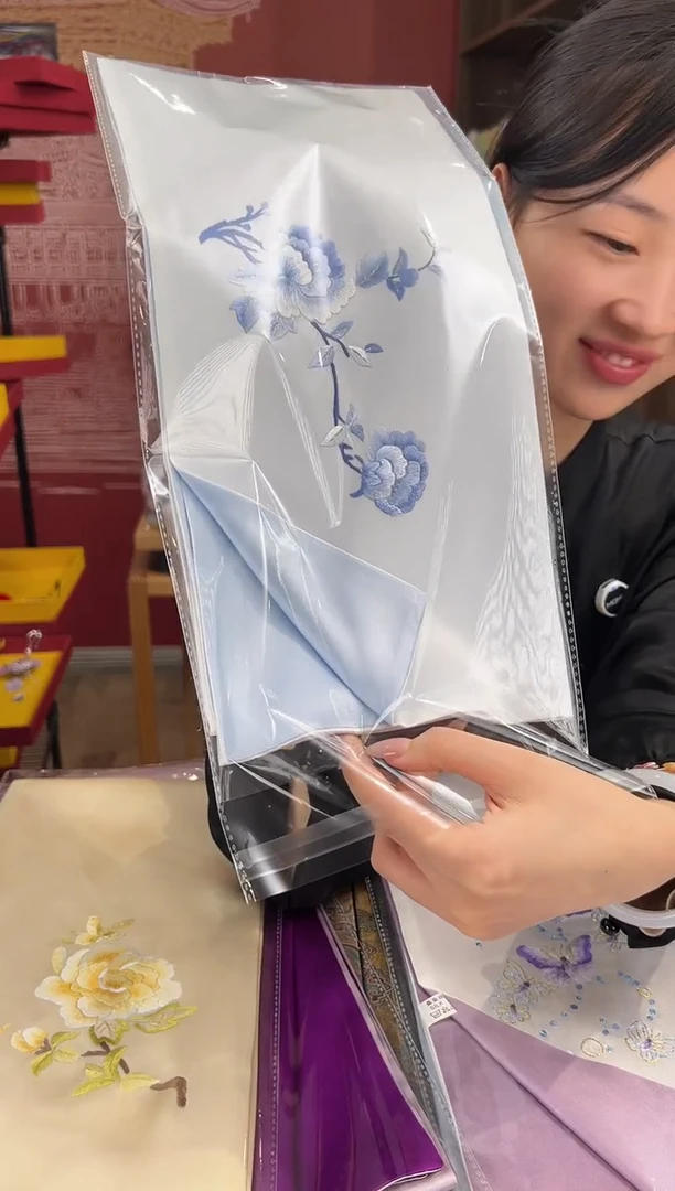 【闪购商品】刺绣苏绣100桑蚕丝丝巾