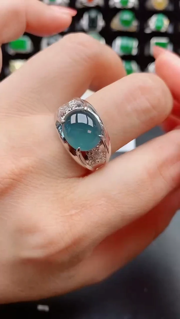 【闪购商品】翡翠戒指银S925镶嵌68656