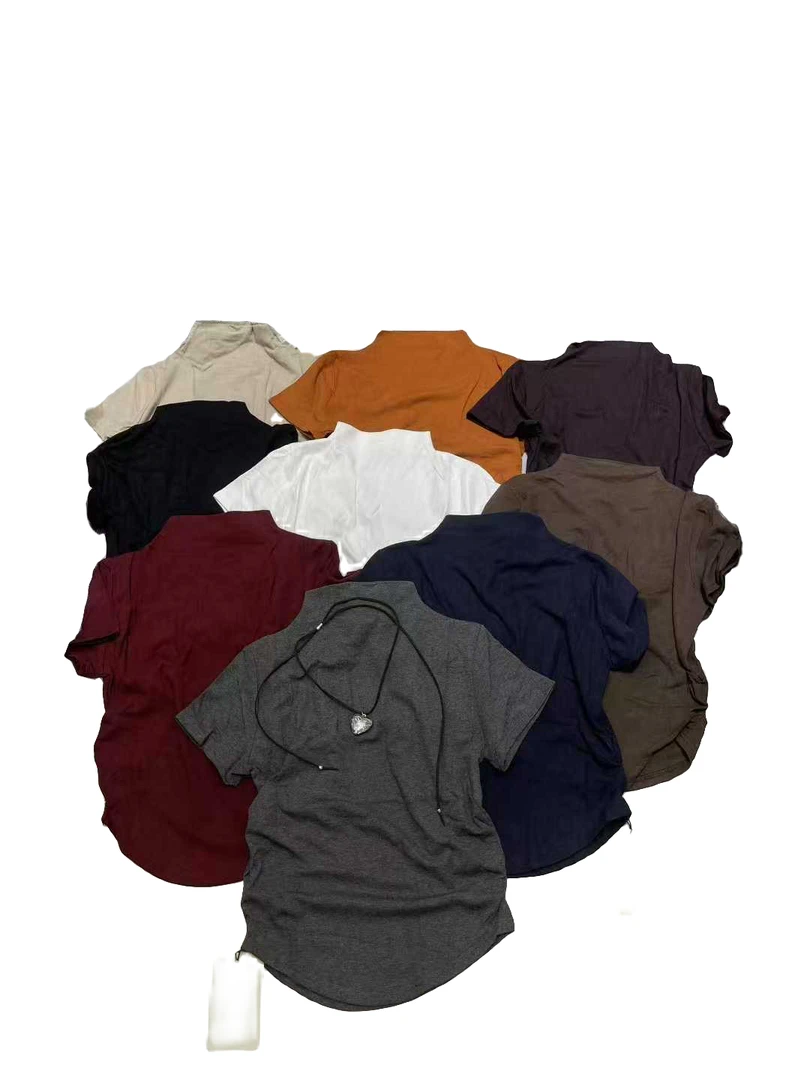 早秋新款半高领收腰显瘦短袖T恤 百搭网红