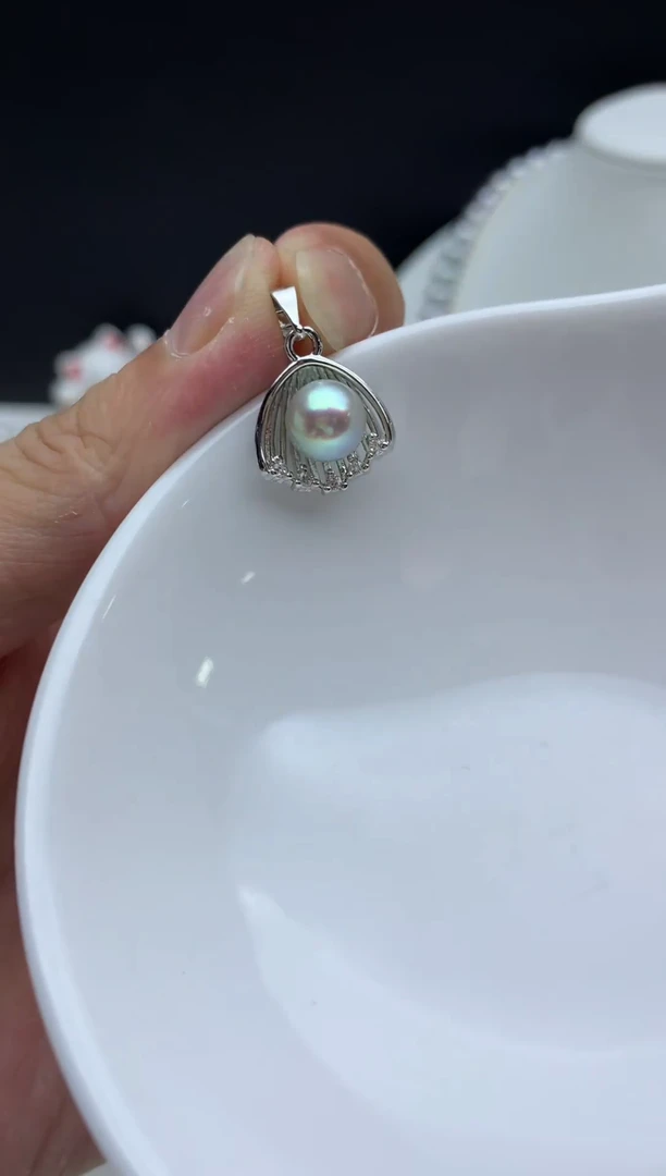 未镶嵌FF海水珍珠akoya灰珠吊坠（赠链）x302