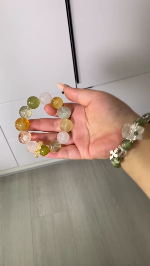 未镶嵌手串水晶绿色系多宝设计款07