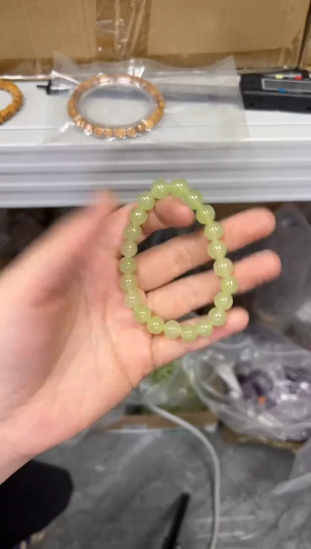 【闪购商品】石英质玉手链未镶嵌金丝玉晴水圆珠8MM[269]