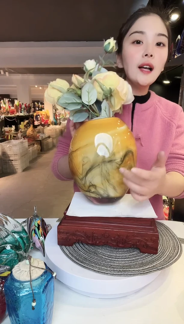 【闪购商品】茶盏琉璃摆件家居摆件 不含花