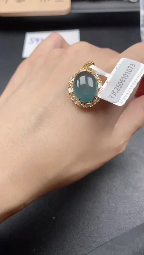 翡翠戒指银S925镶嵌51511