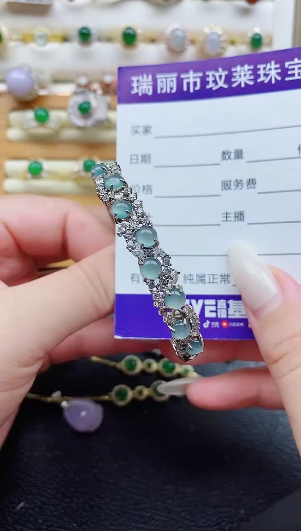 银S925镶嵌戒指翡翠1