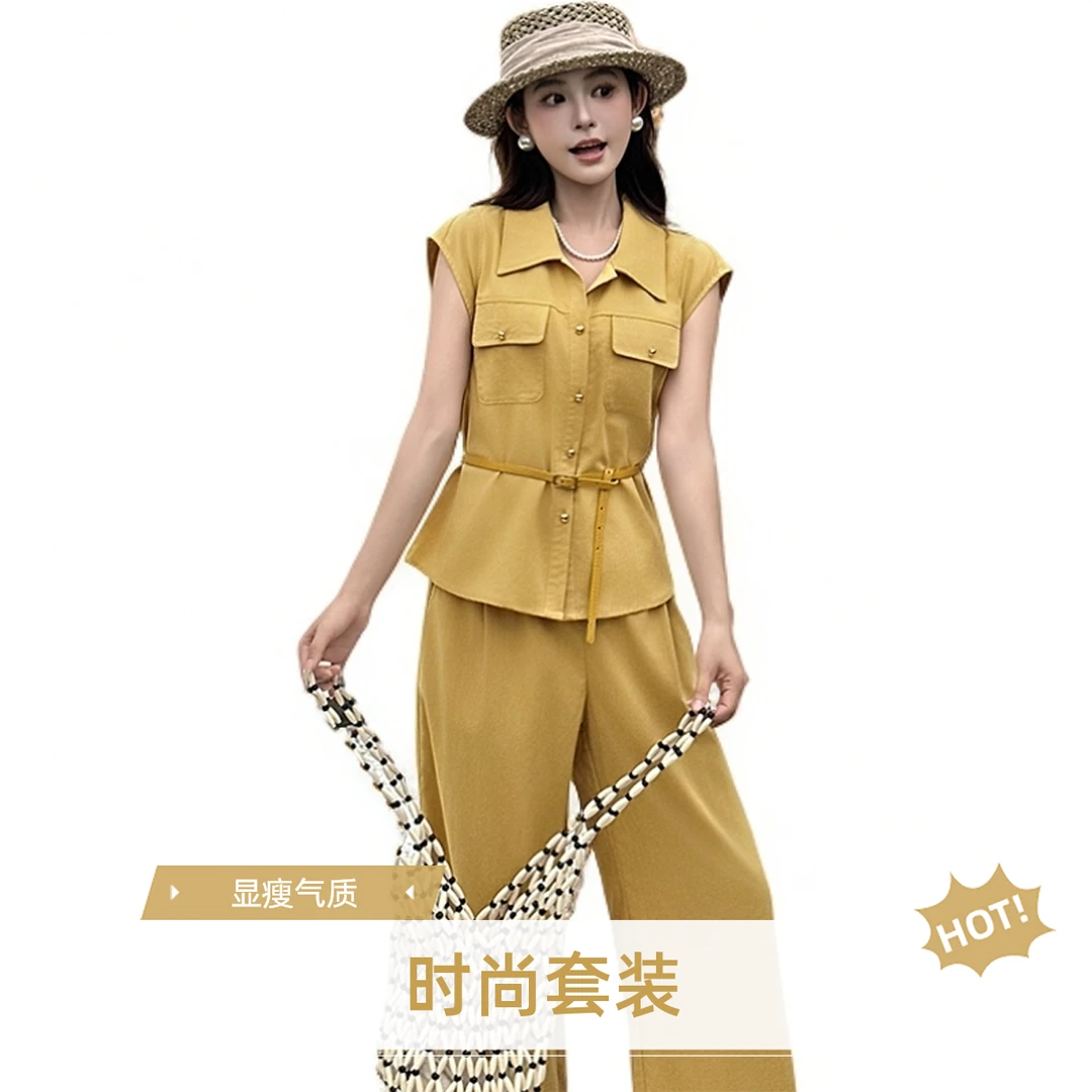 森系夏季日式休闲高腰法式短裤休闲风裤子时尚套装短袖显瘦气质