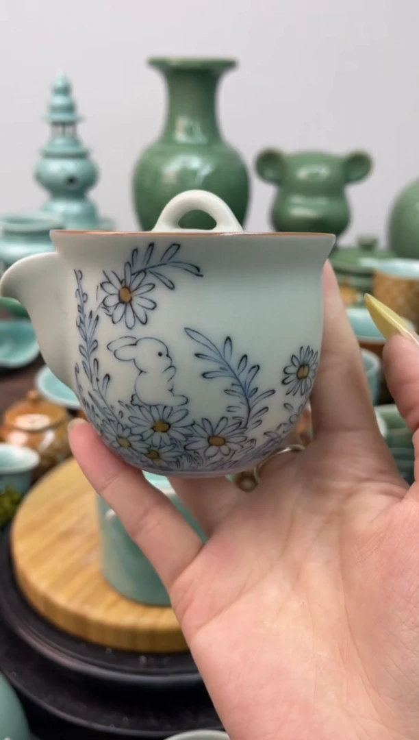 手工彩绘  慧仙青瓷 龙泉青瓷大促