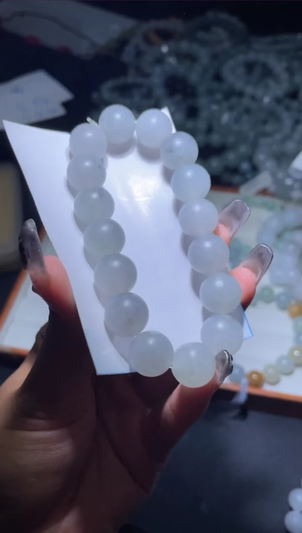 定制翡翠未镶嵌天然缅甸A货翡翠手串27