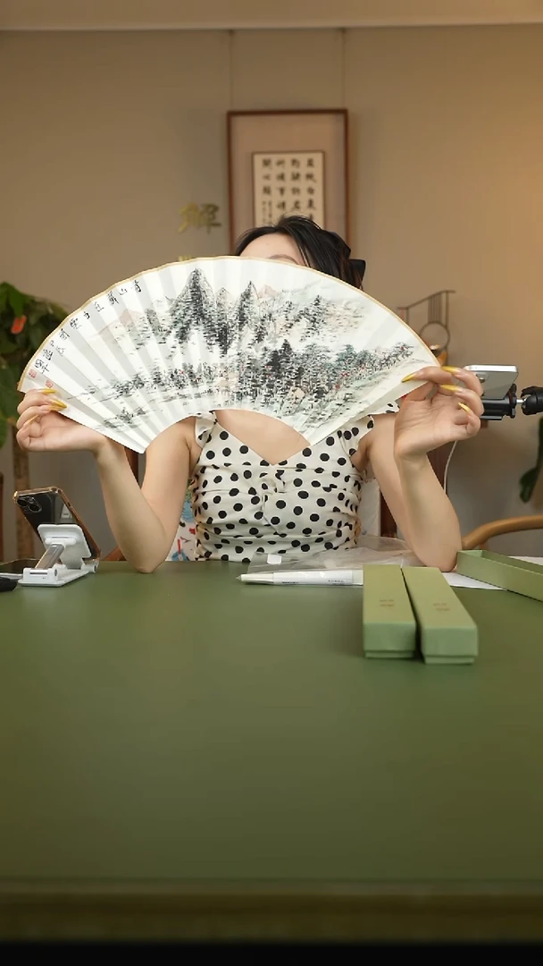 扇子扇子逯国平SZ01218青山藏在白云间