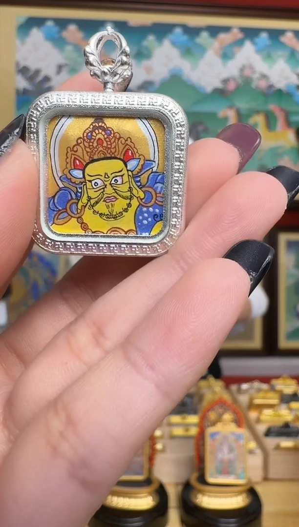 吊坠黄C-热贡纯手绘