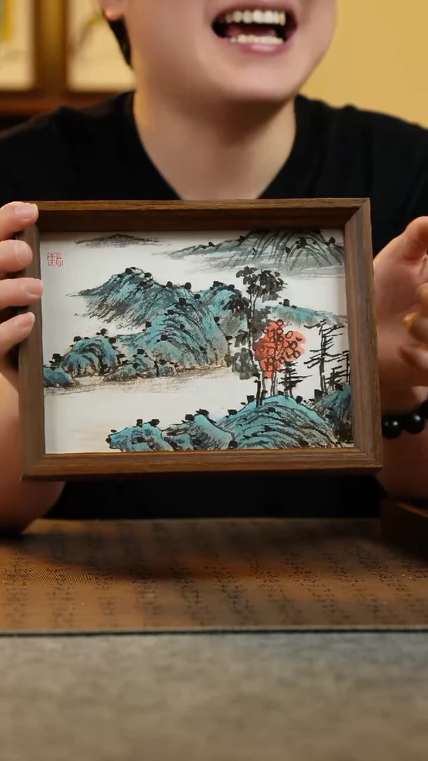 国画17*23纯手绘国风国画摆台