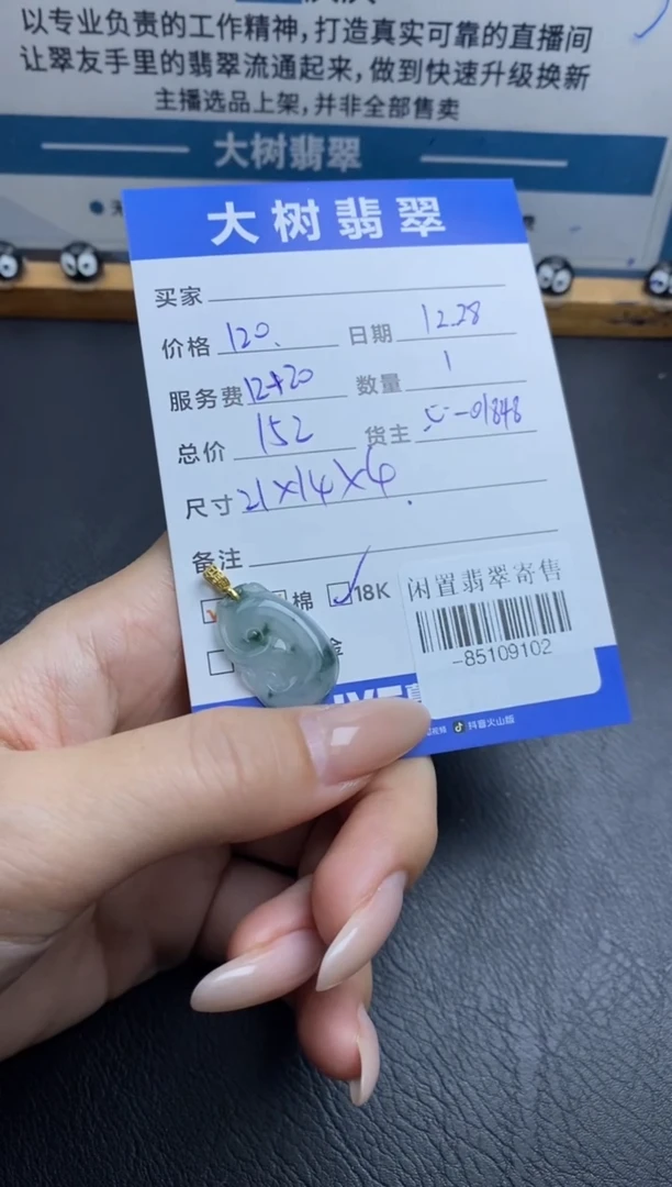 颈饰18K金镶嵌翡翠-85109102