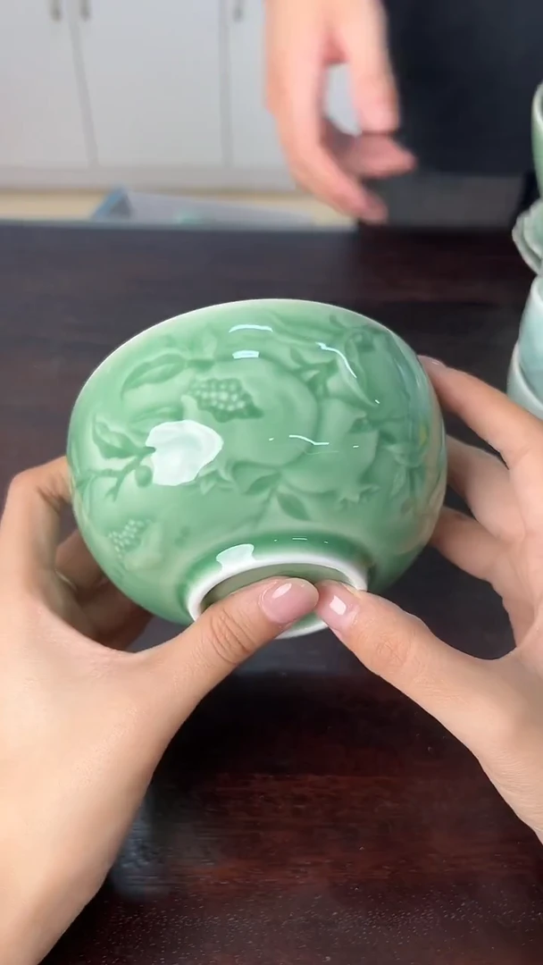 龙泉云间青瓷小米茶器