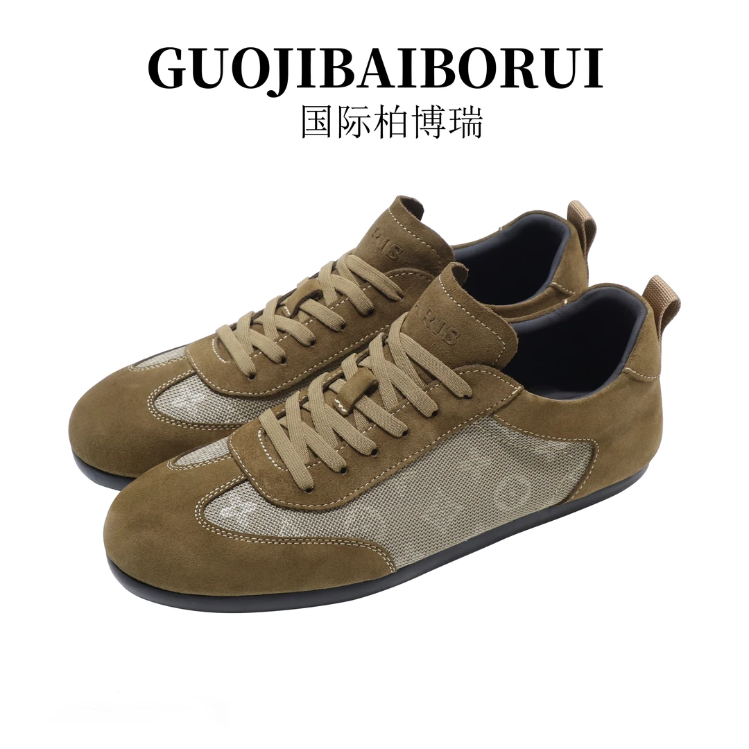 国际柏博瑞皮鞋男款2025新款夏季低帮网面透气潮流休闲鞋时尚百搭