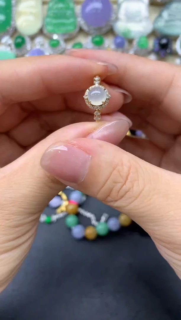 【闪购商品】翡翠戒指18K金镶嵌287-中国好珍宝