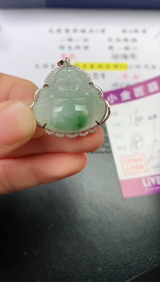 颈饰银S925镶嵌翡翠S****落挂件