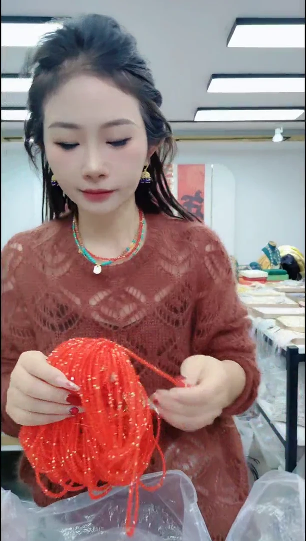 【闪购商品】尖晶石颈饰合金0502亮红色项链