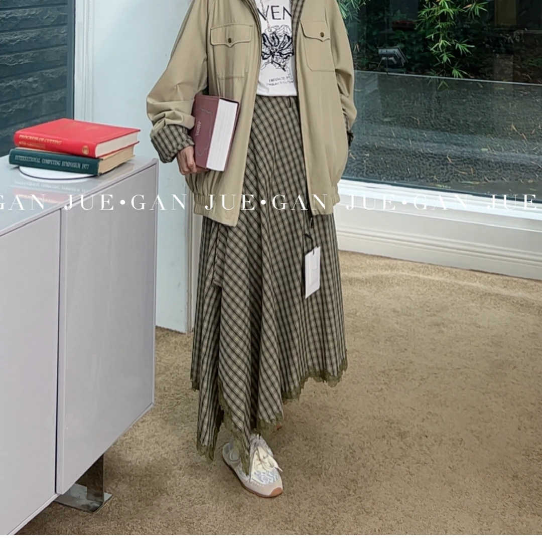 avvenn设计师品牌25秋 格子半身裙 ganjue买手店