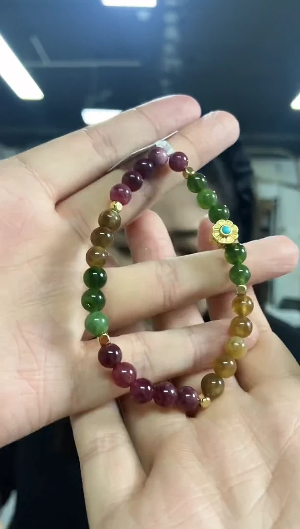 【闪购商品】碧玺手串未镶嵌多样性发其一颜色微差