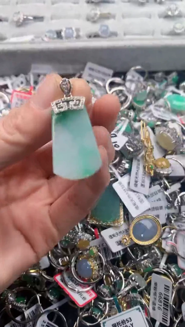 银S925镶嵌戒指翡翠1                           5