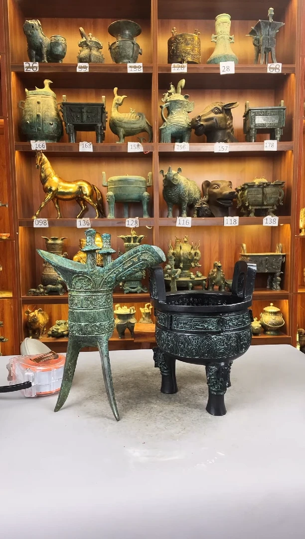 铜仿古大克鼎高16爵杯456789