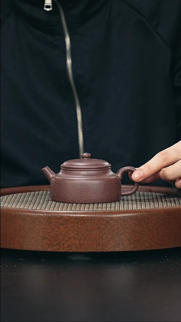 茶壶紫砂扁德中-千禧紫泥-全手工无添加