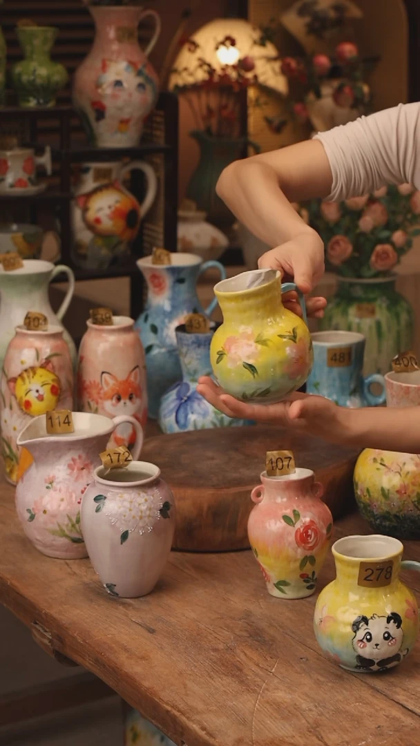 陶瓷景德镇设计师手作花器摆件侘寂风385