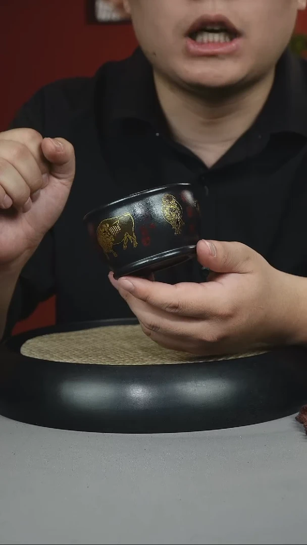 茶壶紫砂石黄 五牛杯